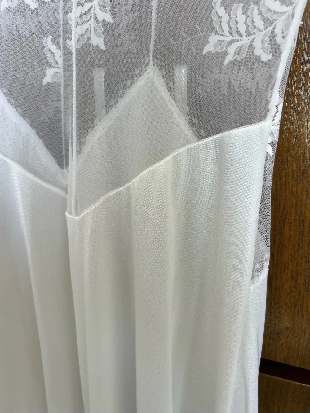 Vintage Sheer Lace White Women's Dress - Picture 7 of 8
